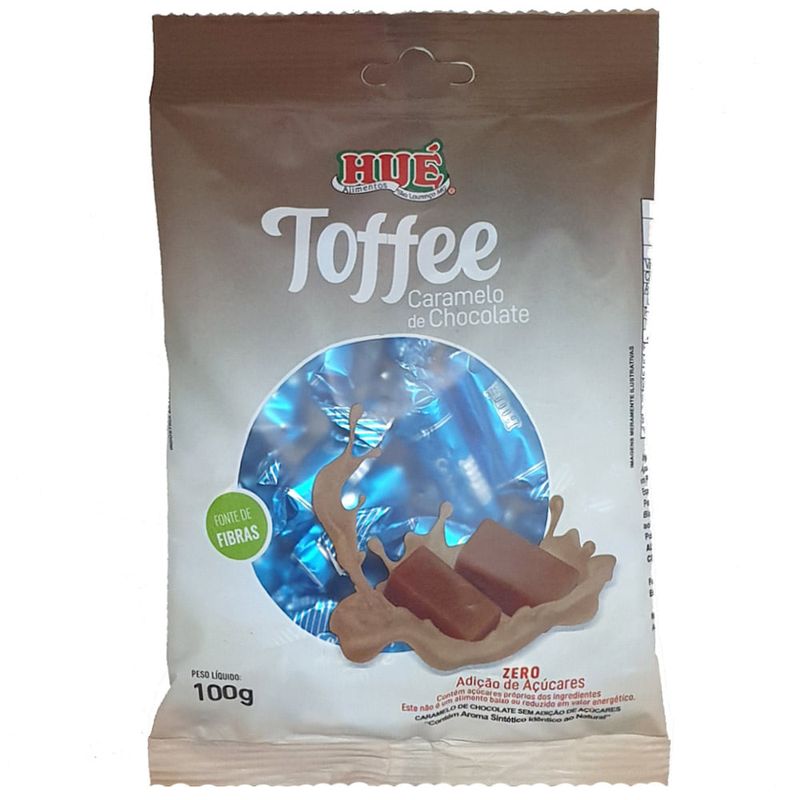 Bala Toffee Caramelo Chocolate Diet 100g - Hué