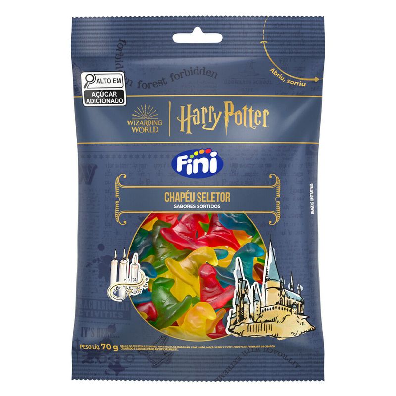 Bala de Gelatina Harry Potter Chapéu Seletor Sabor Sortido 70g - Fini