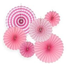 Enfeite Decorativo Leque Liso - Rosa - 06 Unidades - Art Lille - Magazine 25