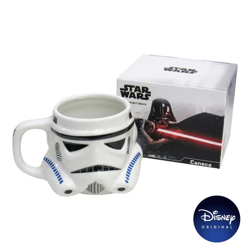 Caneca Formato Stormtrooper Star Wars - 500ml - Disney Original - 1 Un - Magazine 25