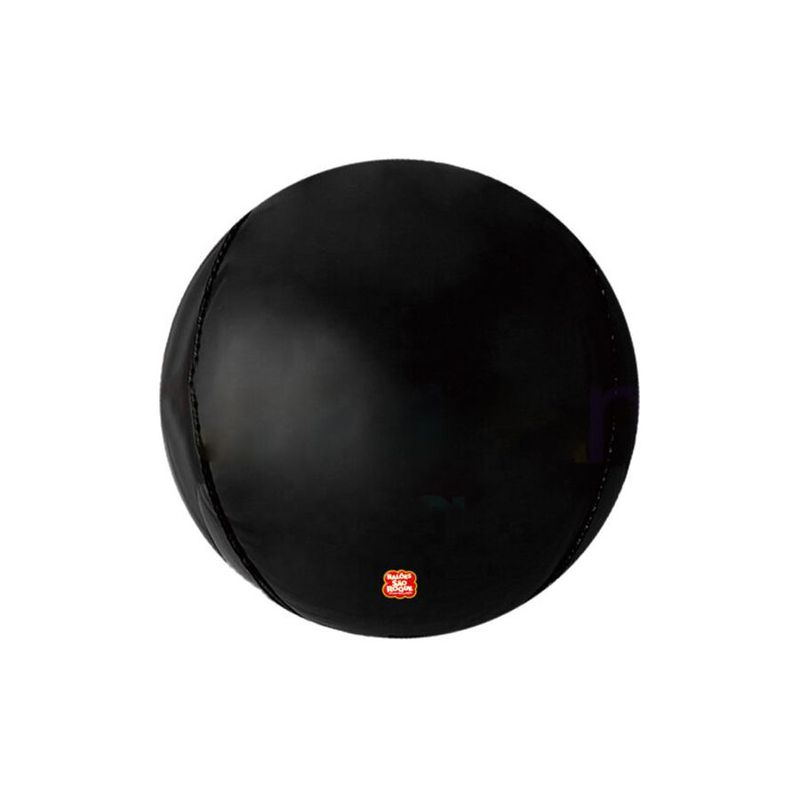 Balão de Festa Metalizado 25" 63cm - Orbz Tradicional - Preto - 1 unidade - Balões São Roque - magazine 25