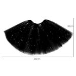 Saia Tule preto com Glitter - 40cm - Mod:186A - 01 unidade - Magazine 25