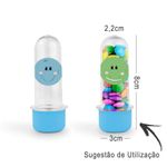 Mini Tubete Lembrancinha Festa Dino Baby 8cm 20 unidades - Azul Claro