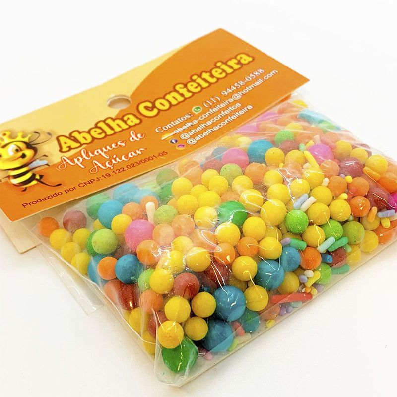 Mini Confeito - Sprinkles Circo - 60 gramas - Abelha Confeiteira - Magazine 25