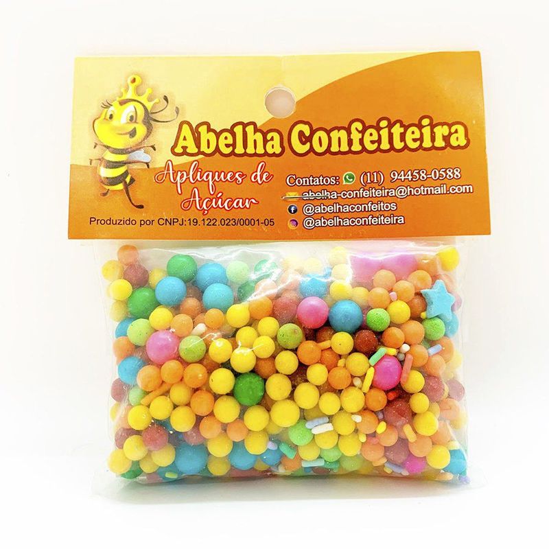 Mini Confeito - Sprinkles Circo - 60 gramas - Abelha Confeiteira - Magazine 25