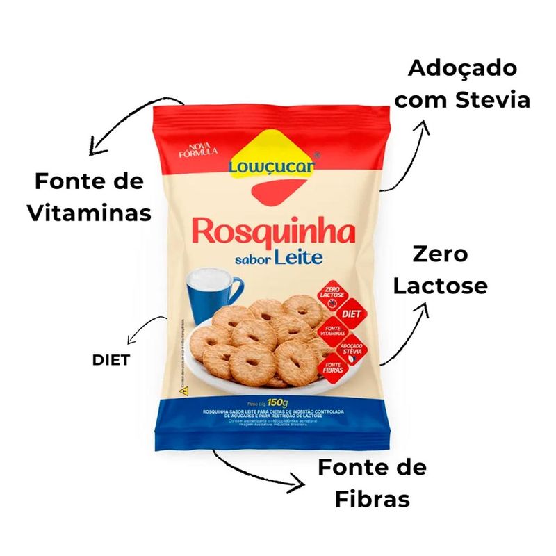 Biscoito Rosquinha Diet Leite 150g - Lowçúcar