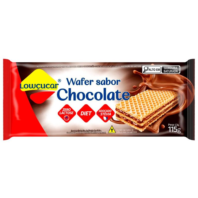 Biscoito Wafer Recheado Diet Chocolate 115g - Lowçúcar