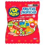 Pirulito Pop Mania Frutas Tropicais Recheio Chiclete 500g - Riclan