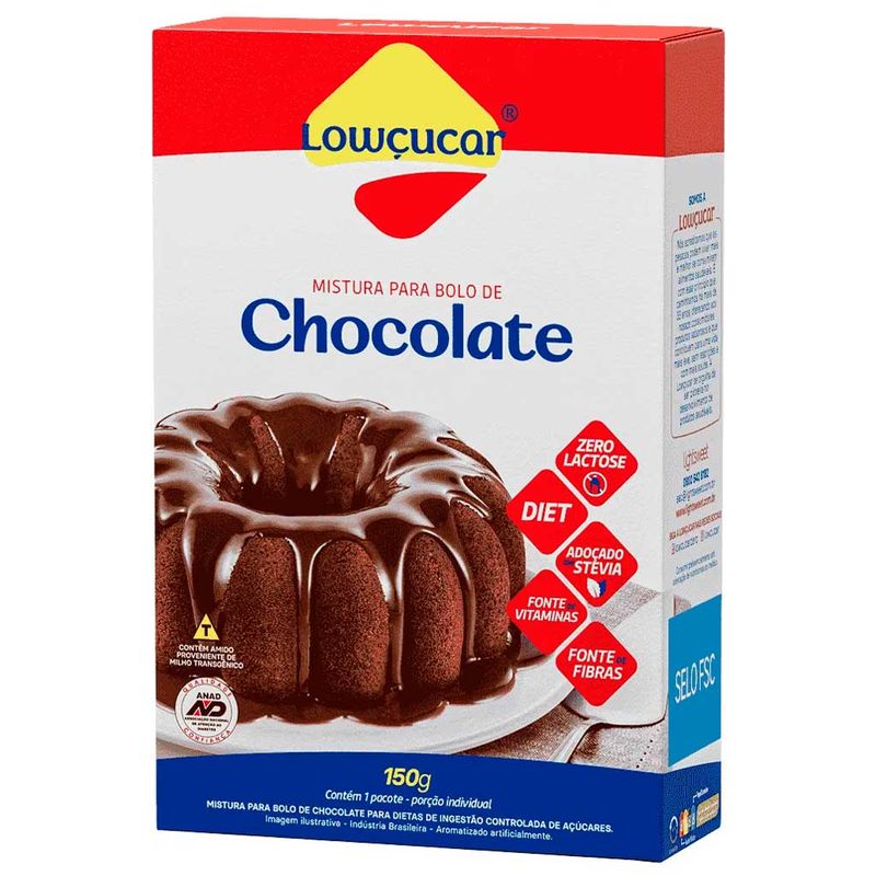 Mistura para Bolo Chocolate Diet 150g - Lowçúcar