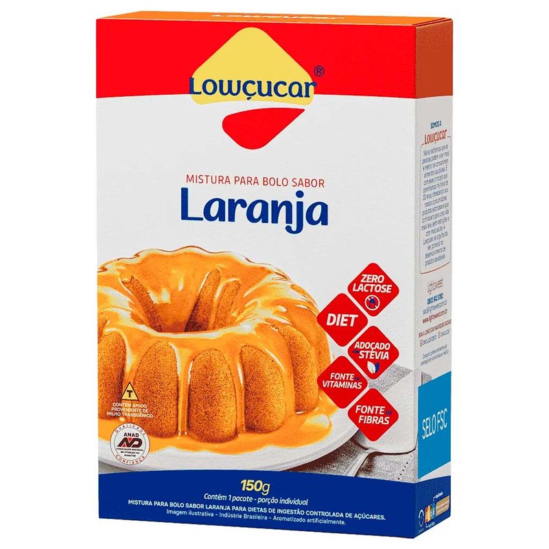 Mistura para Bolo Laranja Diet 150g - Lowçúcar