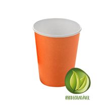 Copo Papel Biodegradável Laranja 240ml - 10 unidades - Silverplastic - Magazine 25