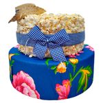 Bolo Decorativo de Festa Junina Pipoca - Azul - 25,5x29cm - 1 unidade - Rizzo