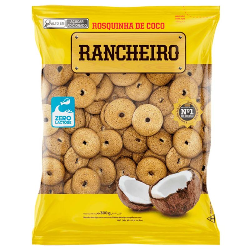 Biscoito Rosquinha Coco 300g - Rancheiro