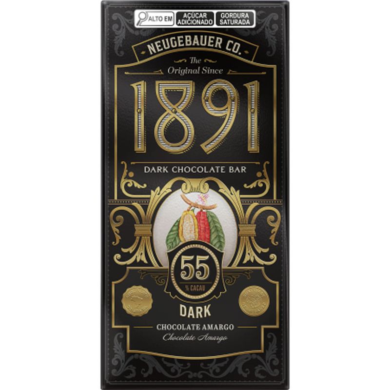 Tablete de Chocolate Amargo 55% Cacau 90g - Neugebauer