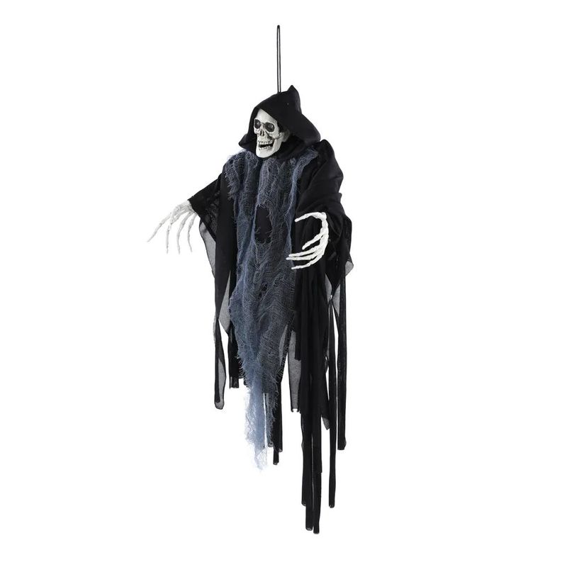 Caveira com Capa Castiel Com Som, Luz e Movimento 60cm - 1 Un