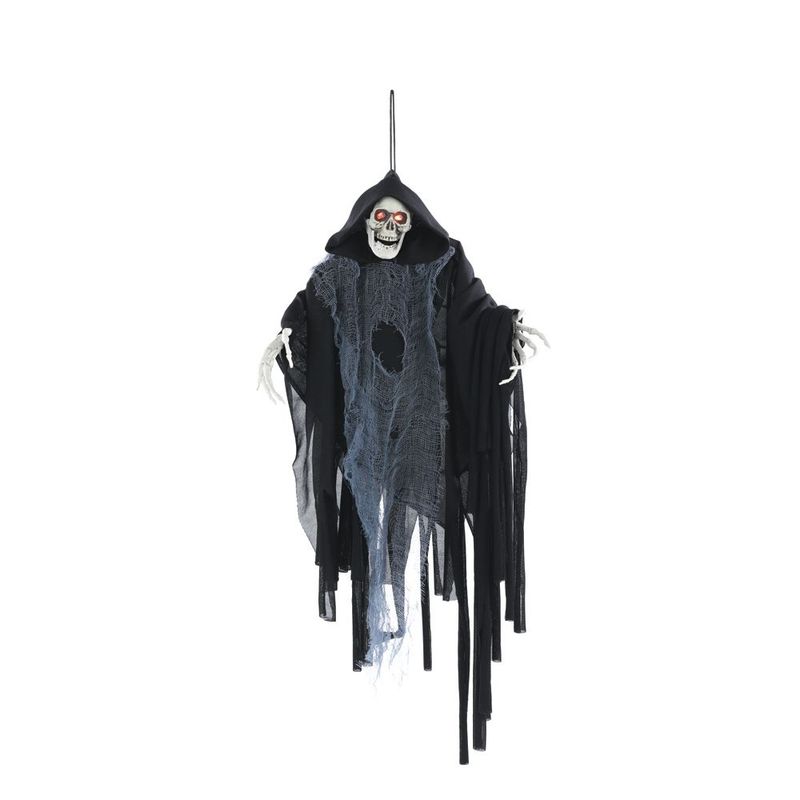 Caveira com Capa Castiel Com Som, Luz e Movimento 60cm - 1 Un