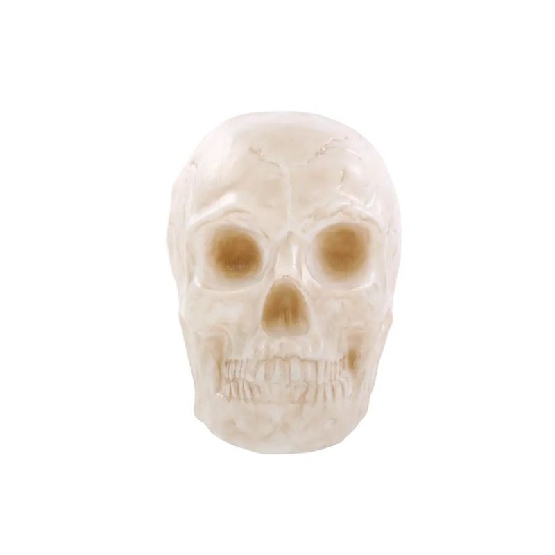 Crânio Sombrio Branco Com Luz 29cm - 1 Un