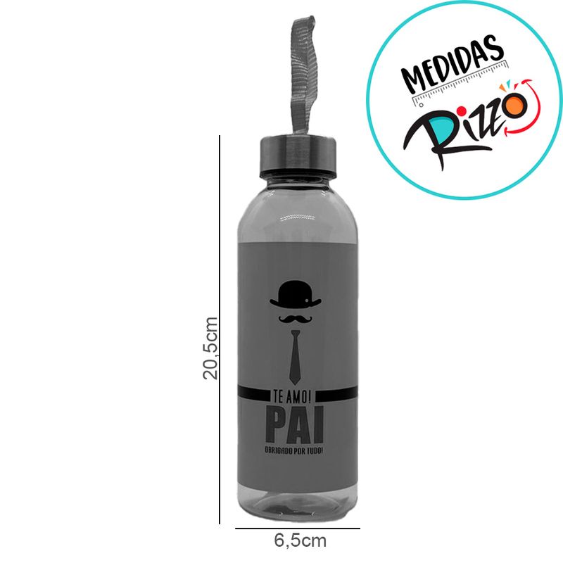 Garrafa de Plástico - Te Amo Pai - 550ml - 1 unidade - Magazine 25