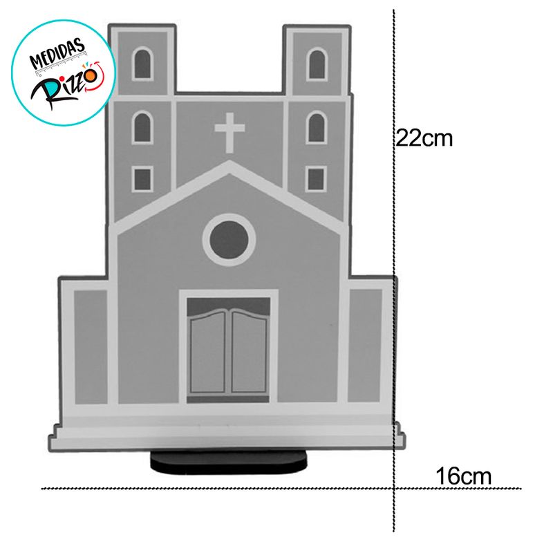 Display de Mesa em MDF - Igreja Amarela - 16x22cm - 1 unidade - Rizzo