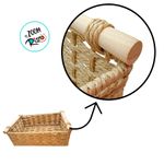 Cesta Decorativa Veredas de Fibra Natural com Alça de Madeira - 25x15x8,1cm - 1 unidade - Magazine 25