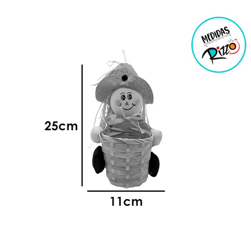 Cachepot Espantalho com Chapéu - 25cm - 1 unidade - Magazine 25
