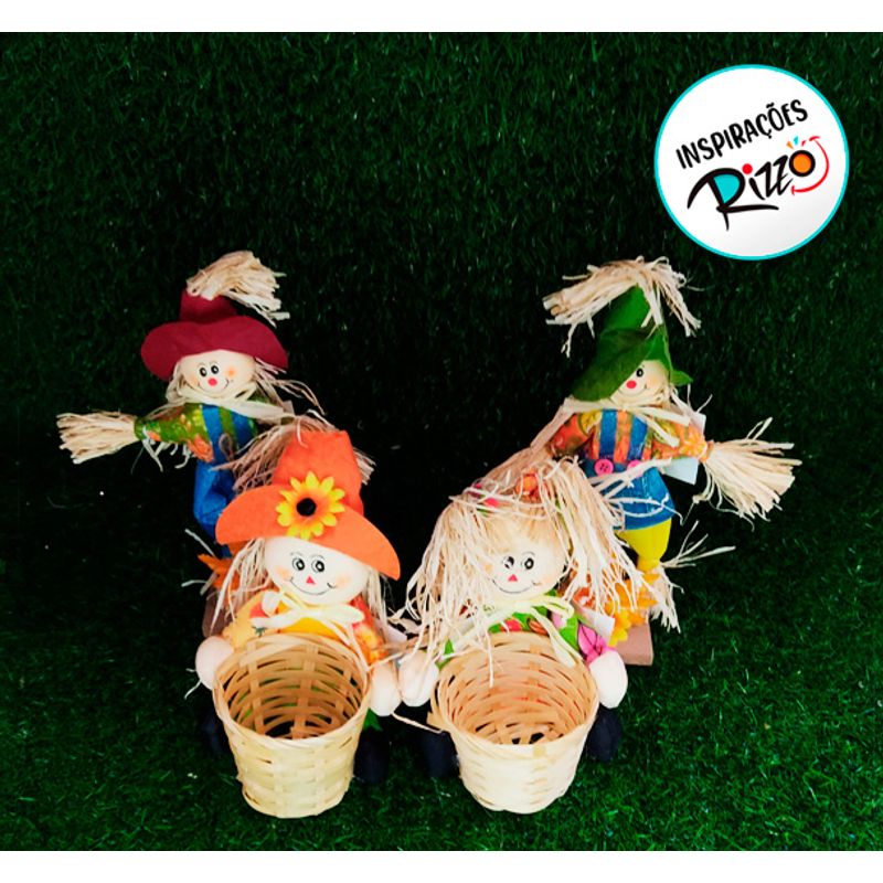 Cachepot Espantalho com Chapéu - 25cm - 1 unidade - Magazine 25