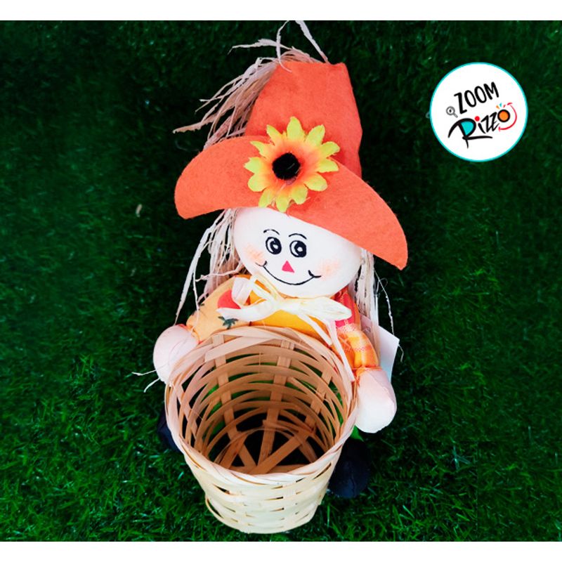 Cachepot Espantalho com Chapéu - 25cm - 1 unidade - Magazine 25