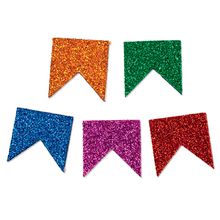 Aplique de Eva - Bandeirinha Glitter - Festa Junina - 3x2,5cm - 10 unidades - Rizzo