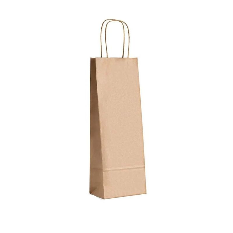 Sacola de Papel Mini Garrafa Ref. 6918 - 9,5x7,5x23cm - Kraft - 10 unidades - WMA - Rizzo