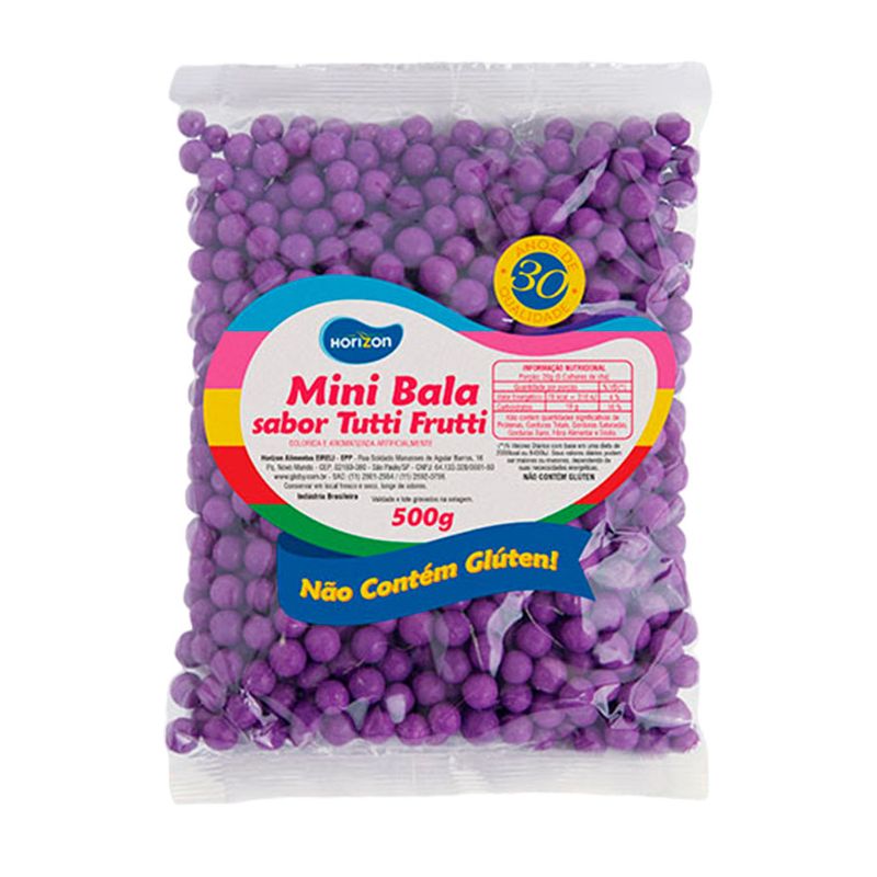Mini Balinha para Lembrancinha Sabor Tutti Frutti - Roxo - 500g  - 1 unidade - Magazine 25