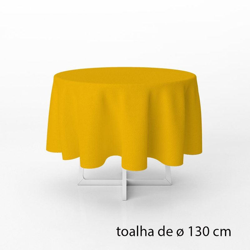 Toalha de Mesa Redonda em TNT -  130 cm diâmetro  - Amarelo - 1 unidade - Best Fest - Magazine 25