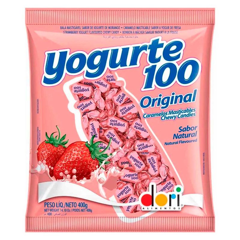 Kit 24 Pacotes Bala Yogurte 100 Original 400g - Dori