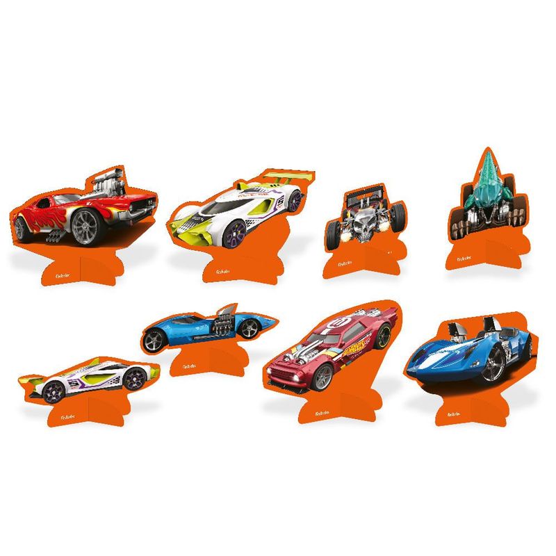 Decoração Mesa Hot Wheels C/8 Festcolor