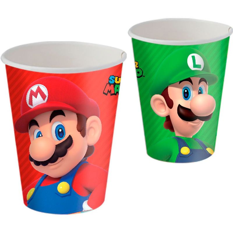 Copo de Papel 200ml Super Mario c/8 - Festcolor