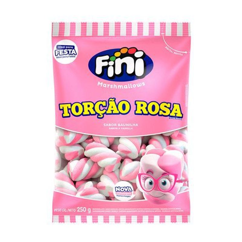 Marshmallow Torção Rosa 250g Fini