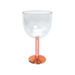 Taça Gin 400ml Cristal Base Metalizada Rose Gold Mtsz