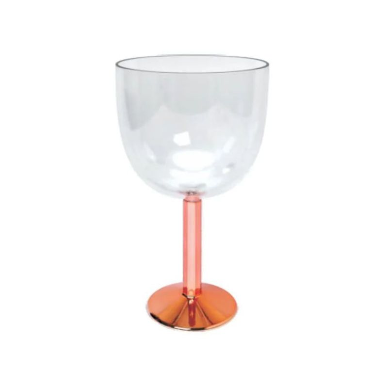 Taça Gin 400ml Cristal Base Metalizada Rose Gold Mtsz
