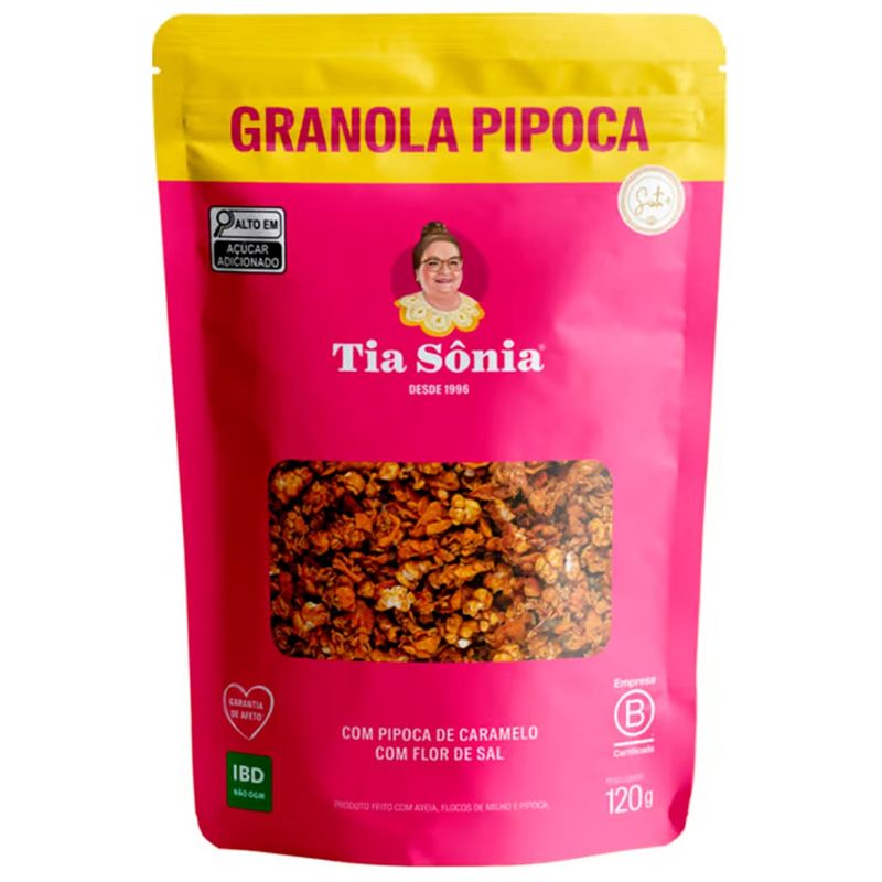 Granola Pipoca de Caramelo com Flor de Sal 120g - Tia Sônia