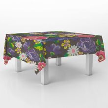 Toalha de Mesa em TNT - 70x70cm - Tipo Chita Preta com Flores - 5 unidades - Best Fest - Magazine 25