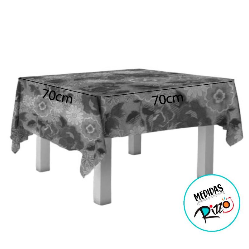 Toalha de Mesa em TNT - 70x70cm - Tipo Chita Preta com Flores - 5 unidades - Best Fest - Rizzo