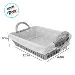 Kit Cesta Decorativa Acafate de Fibra Natural e Forro  - 3 unidades - Magazine 25
