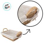 Kit Cesta Decorativa Acafate de Fibra Natural e Forro  - 3 unidades - Magazine 25