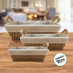 Kit Cesta Decorativa Acafate de Fibra Natural e Forro  - 3 unidades - Magazine 25