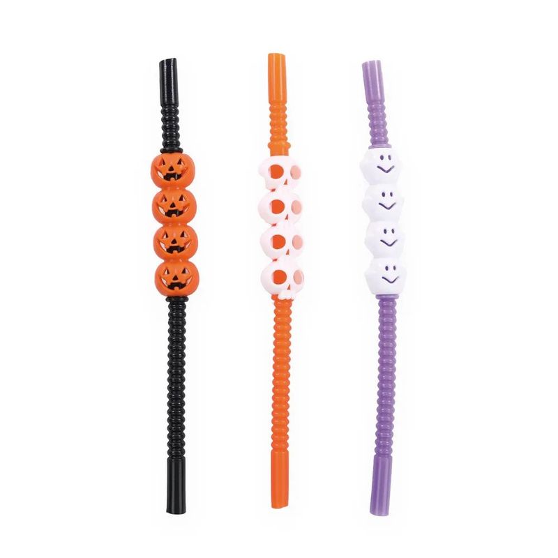 Canudo Plástico Halloween Sortido 22cm - 4 Un