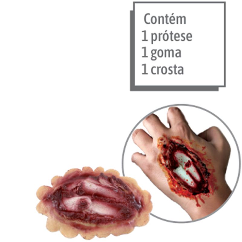 Maquiagem Efeitos Especiais Fratura na Mão - Kit com 3 Un