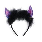 Tiara Chifre Roxo com Pluma - 1 Un