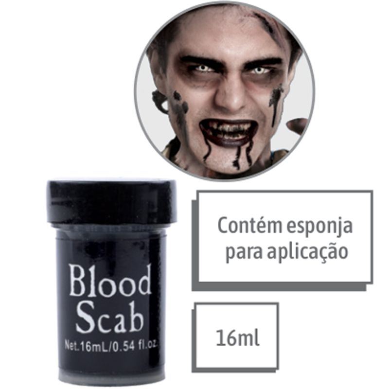 Maquiagem Efeitos Especiais Crosta de Sangue 16ml Preto - 1 Un