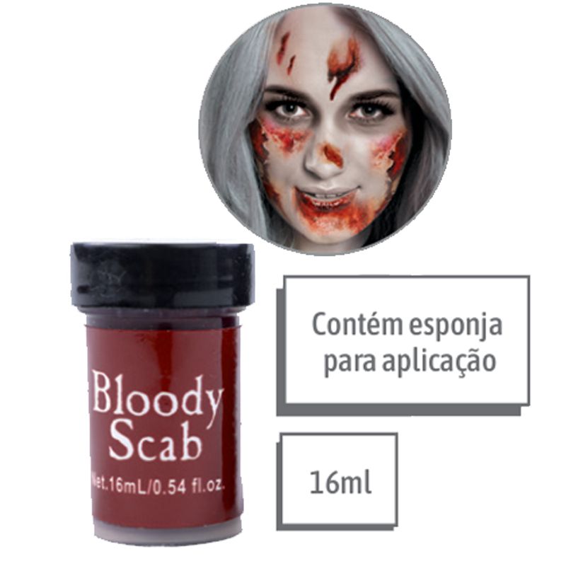 Maquiagem Efeitos Especiais Crosta de Sangue 16ml Vermelho - 1 Un