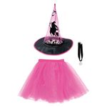 Kit Fantasia Halloween Infantil - Bruxinha de Salém Rosa - 3 Peças