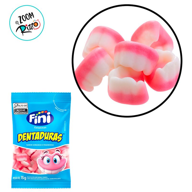 Bala Dentadura - 180g - 12 unidades - Fini - Magazine 25
